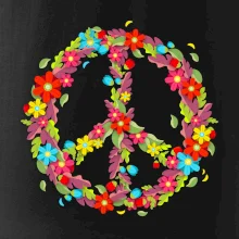 Peace symbol červené květiny