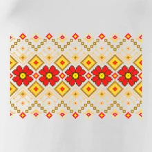 Ukrajinský vzor  - Červené květiny