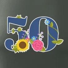 Květinové číslo kreslené - 50