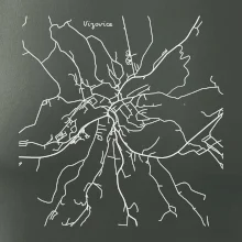 Černobílá mapa Vizovice