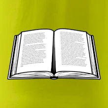 Kniha černobílá otevřená s textem