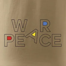 War, peace - barevný nápis