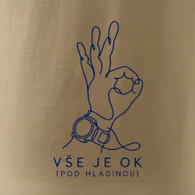 Vše je ok potápěčský signál rukou kreslený jednou linkou