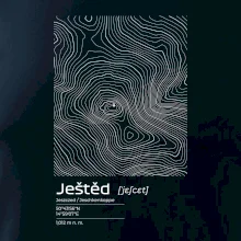 Ještěd - vrstevnice v obdélníku