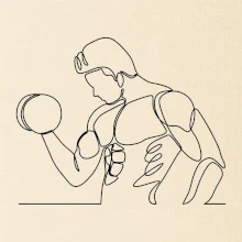 Fitness muž jedním tahem