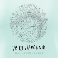 Velký Javorník - vrstevnice v kruhu