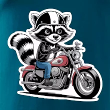 Mýval na motorce kreslený