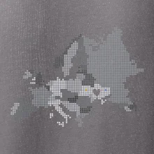 Mapa Evropy - srdce v Ukrajině