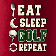 Eat sleep golf repeat typografie