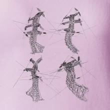 Zkroucený stožár vysokého vedení