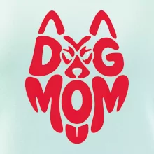 Dog mom nápis v hlavě