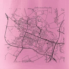 Mapy měst černobílé Ostrava Poruba