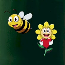 Parové triko - Včela a květina