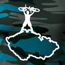 Mapa ČR - cyklista na prsou