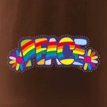 Peace nápis duhový