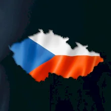 Česká vlajka v obrysu republiky