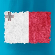 Vlajka Malta okousaná