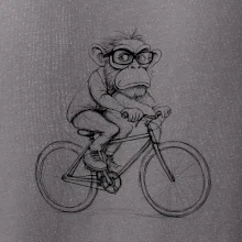 Opice s brýlemi na kole