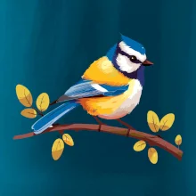 Sýkorka modřinka kreslená