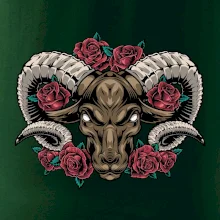 Hlava berana s růžemi