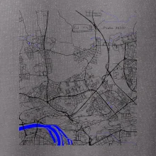 Praha 18200 - Mapa s vodními toky