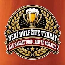 Není důležité vyhrát - pivní pohár a zlatý vavřín