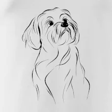 Lhasa Apso černý nákres slabé linky