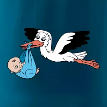 Čáp a miminko - kluk (Hana-creative)