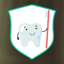 Zoubek na prsu - zubní kartáček