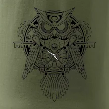 Steampunk sova černobílá
