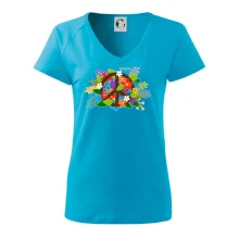 Peace symbol prorostlý květinami