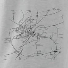 Mapy měst černobílé Slaný