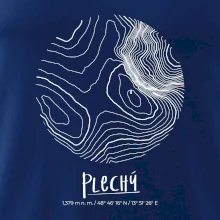 Plechý - vrstevnice v kruhu