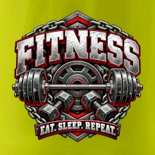 Fitness činka a závaží eat sleep repeat