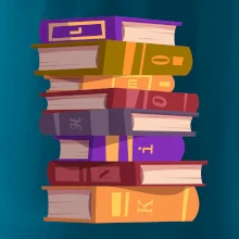 Knihomol stojící knihy