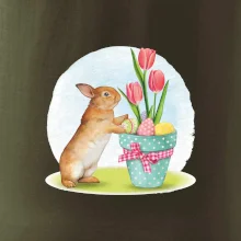 Velikonoční zajíček tulipány
