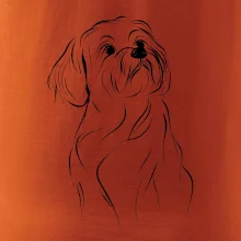 Lhasa Apso černý nákres slabé linky
