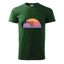 Retro západ slunce a basketbalový koš