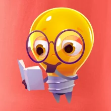 Žárovka přemýšlí nad knihou