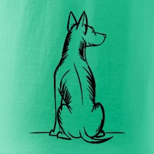 Pes kreslený zezadu