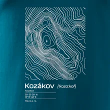 Kozákov - vrstevnice v obdélníku