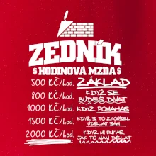 Hodinová mzda zedník