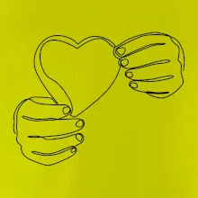 Ruka držící srdce  jedním tahem