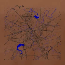 Plzeň mapa s vodními toky