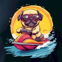 Mops na vodním skútru