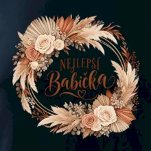 Nejlepší babička boho věnec s pampovou trávou