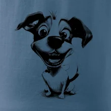 Černobílá karikatura Jack Russell teriér