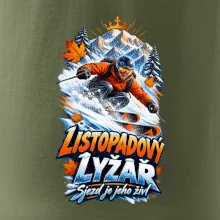 Listopadový lyžař král zasněžených svahů