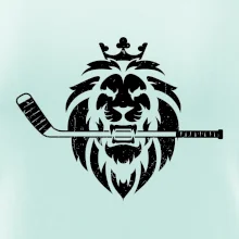 Lev s hokejkou v tlamě