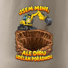 Mini bagr udělá pořádnou díru
